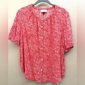 Preloved Universal Thread Red and White Floral Blouse